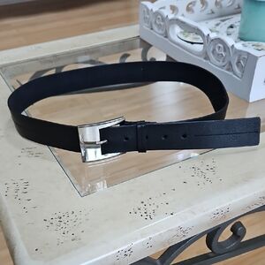 Michael Kors Black Belt with Silver Buckle